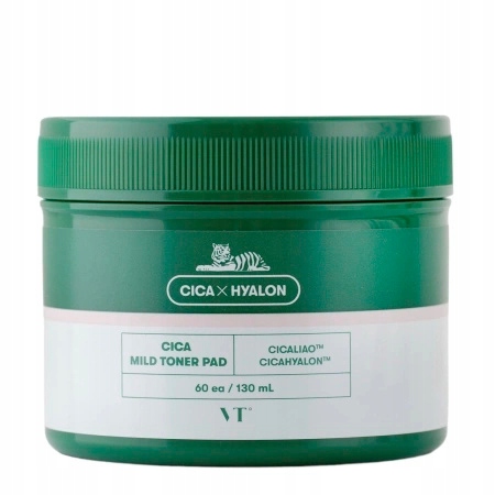 Vt Cosmetics Cica Mild Toner Pad Exfoliační pleťové vločky 60ks