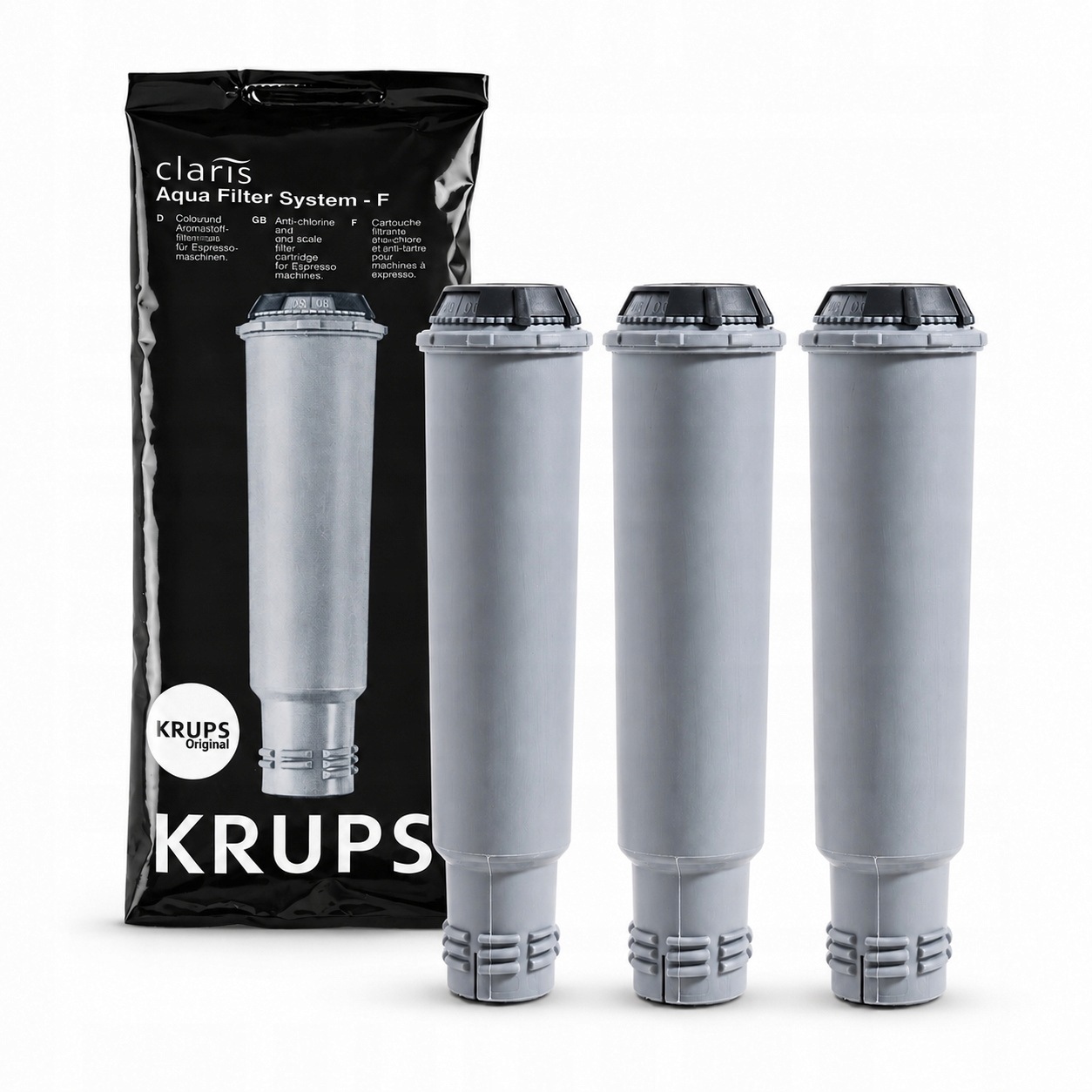 3x Filtr na vodu Krups Claris F088 pro kávovar, originální filtrační vložka