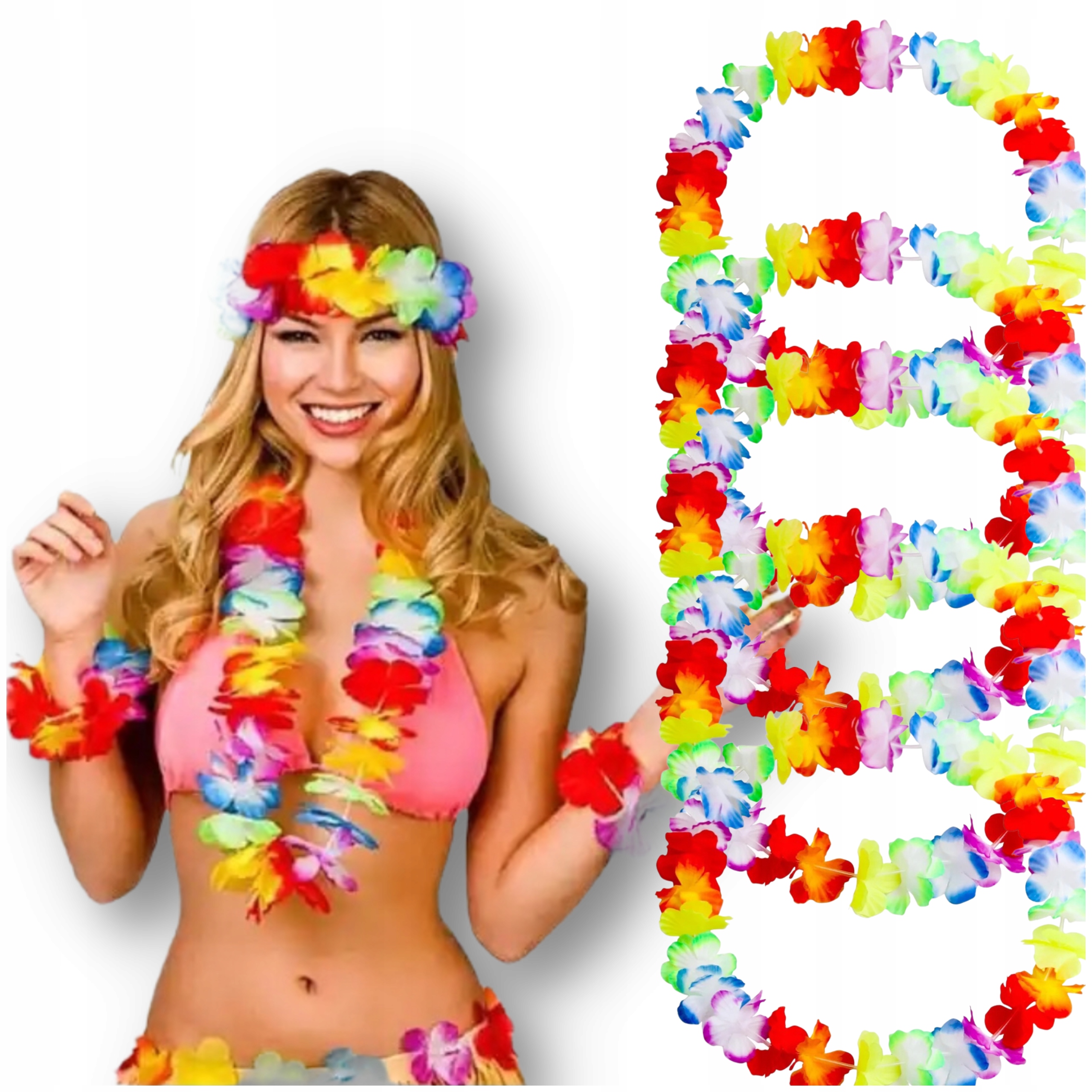 

5X Kwiaty Hawajskie Aloha Naszyjnik Hawajski