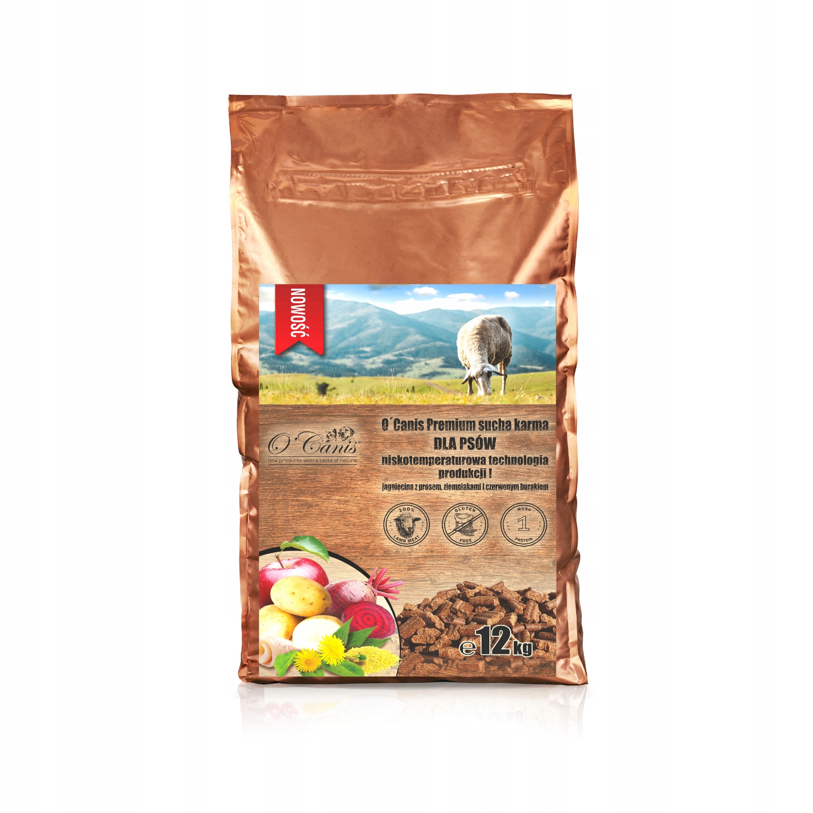 O'Canis Jehněčí maso s prosem, bramborami a červenou řepou 12 kg