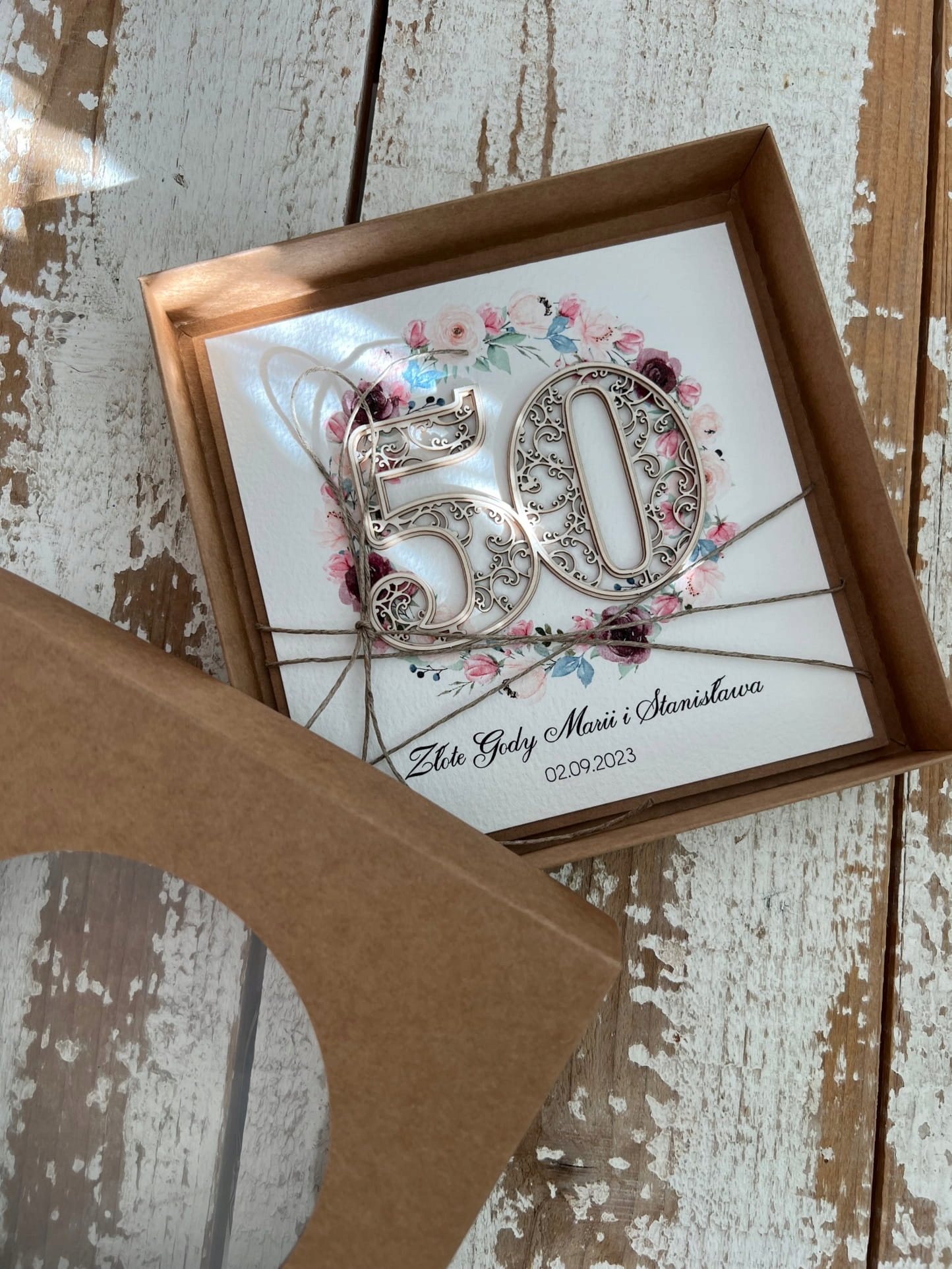 Unikátní ručně vyráběné přání k 50. výročí svatby s personalizací