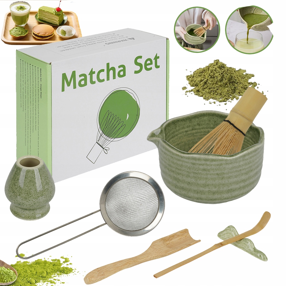 Zestaw Do Herbaty Matcha, 7-CZĘŚCIOWY Zestaw Trzepaczek Matcha Zestaw Match