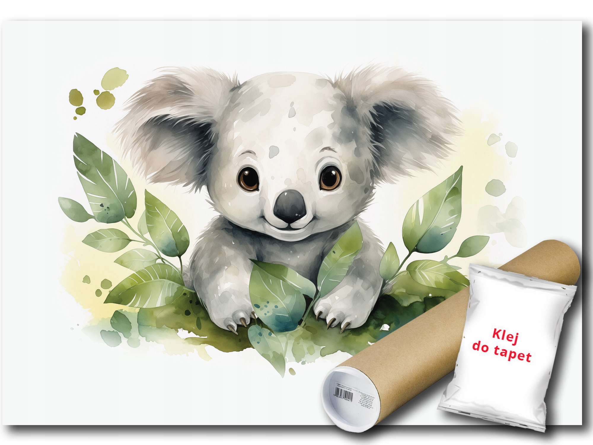 Vinylová Fototapeta Koala Zvířata Austrálie Listy Akvarel 208x146