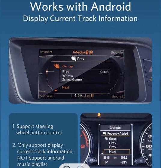 ADAPTER BLUETOOTH AUDI AMI MMI 3G ANDROID 2009-2020 RNS 315 510 PREMIUM 8 Marka Inna