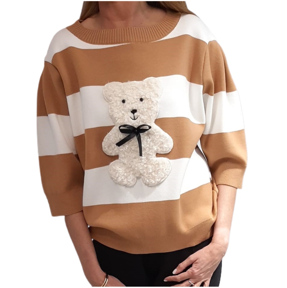 Cocomore Svetr s karamelovými pruhy Ecru Misiu Novinka