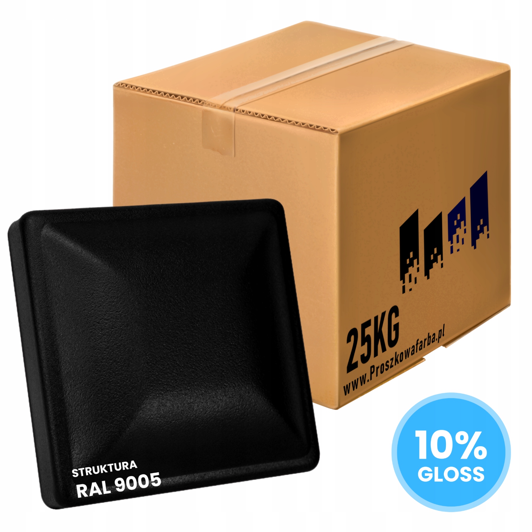 Prášková Barva RAL9005 Polyester jemná struktura (černá) 25 kg [karton]
