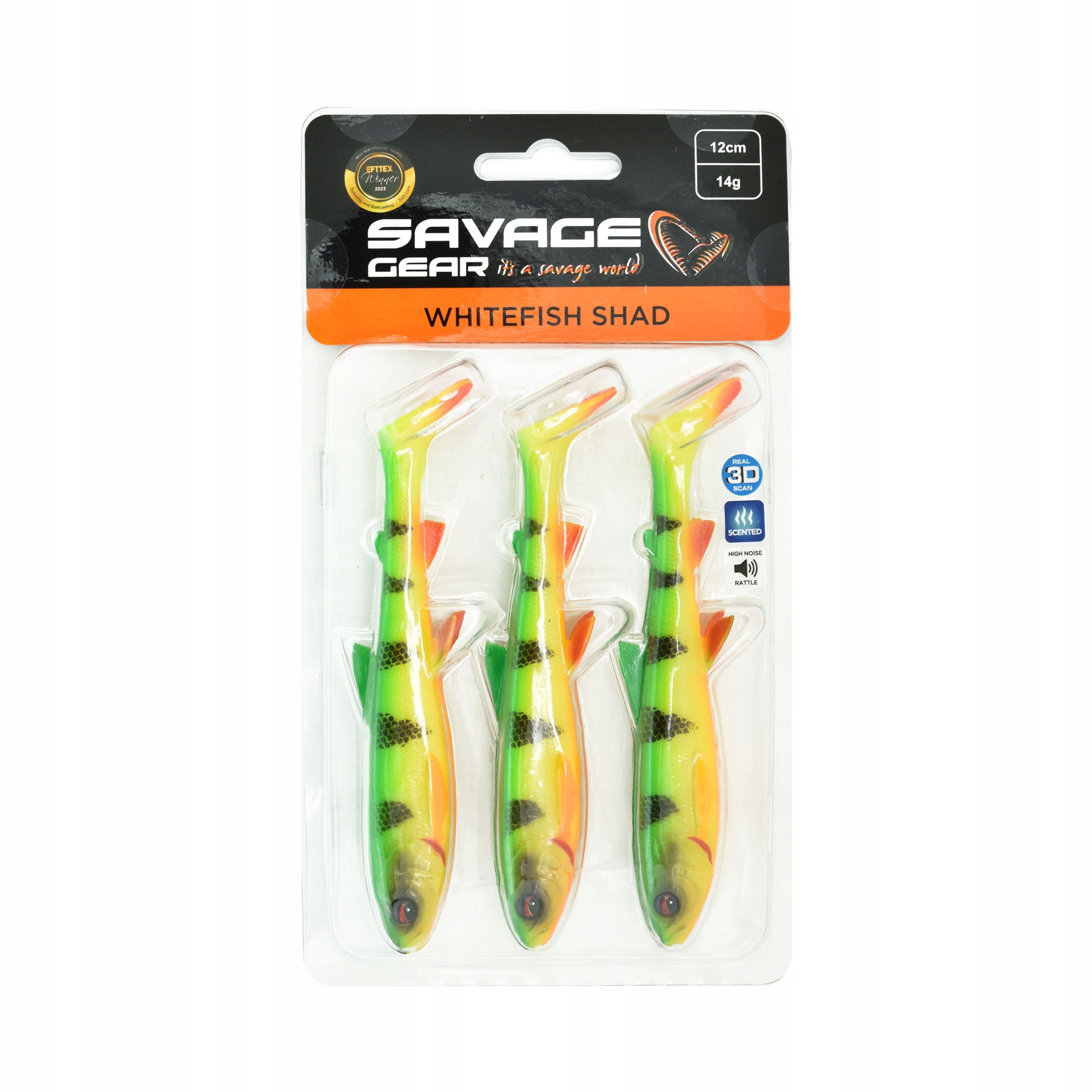 Przynęta miękka Savage Gear 3D Whitefish Shad 12cm 14g firetiger 3szt.