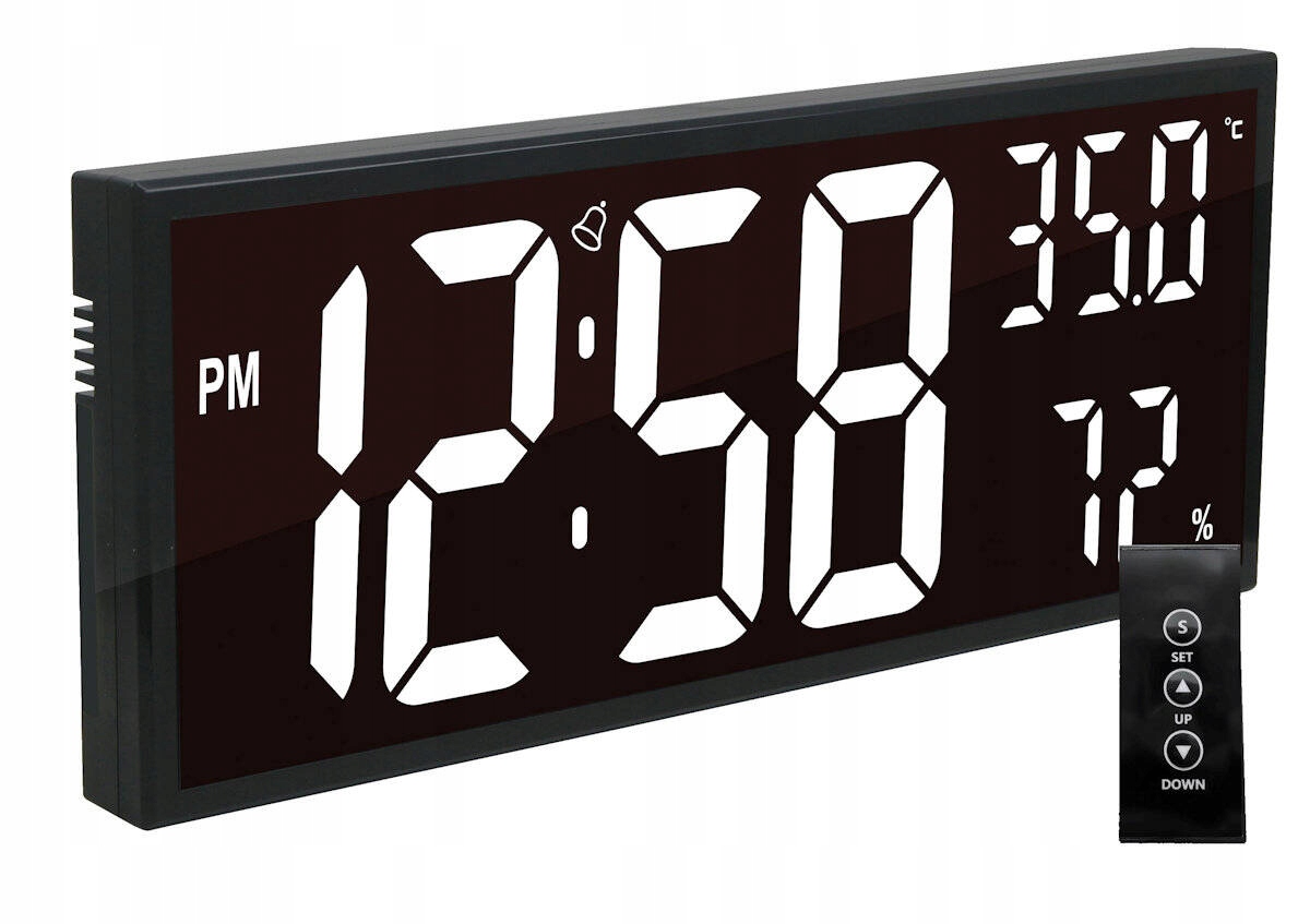 Veľký Čitateľný Budík Jvd DH309.1 Číslice 12 cm Pilot Termometer Alarm