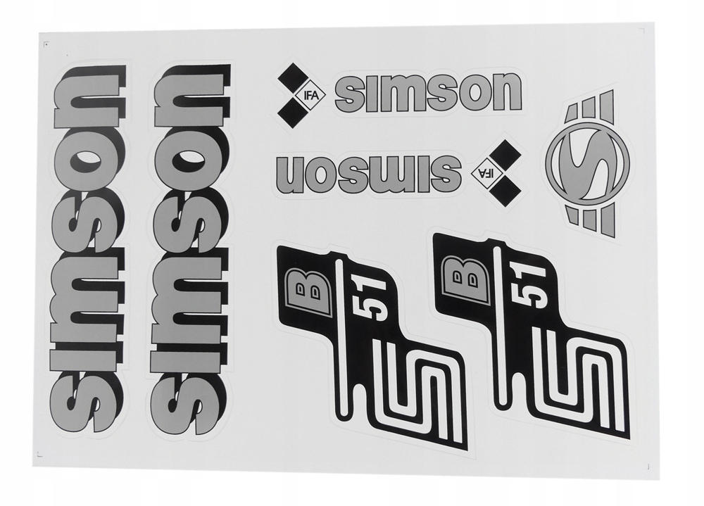 

Naklejka Naklejki Simson S51 B51 Srebrne Komplet