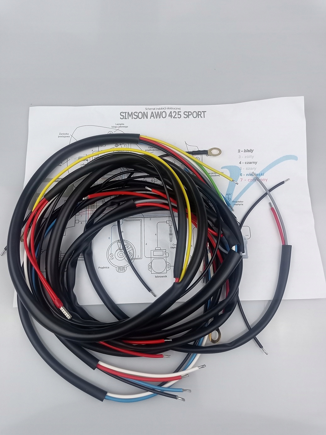 INSTALACJA ELEKTRYCZNA AWO SIMSON 425 SPORT + OPIS