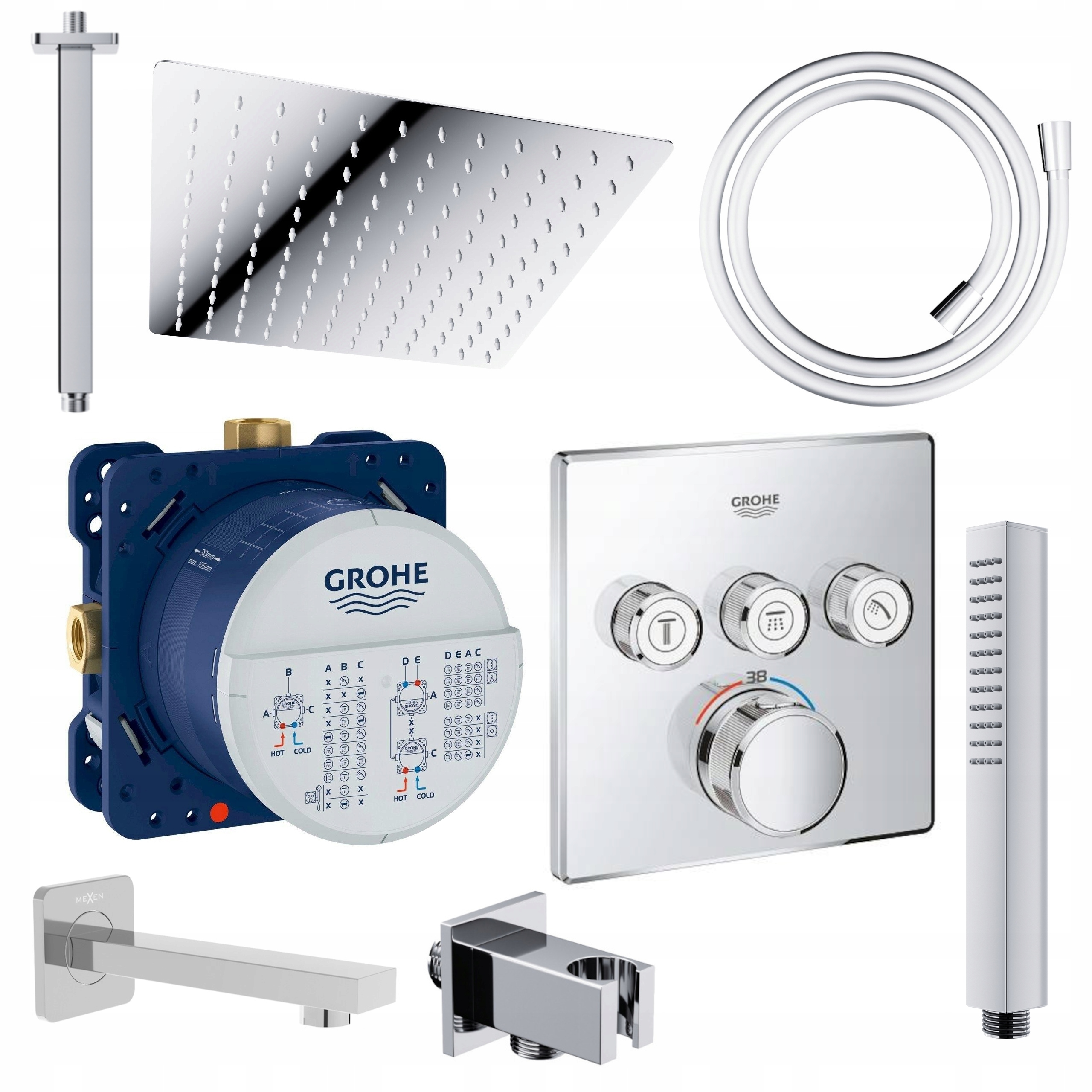 Sprchový Set Podomítková Baterie Grohe Termostat Hadice