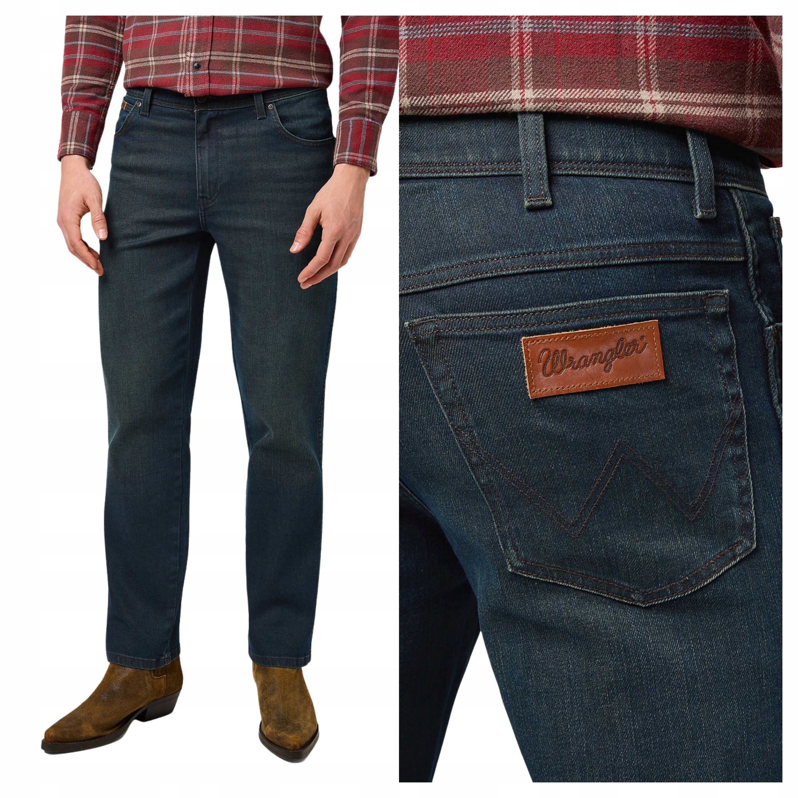 Pánské kalhoty Wrangler Texas Jeansové Regular Fit Modré W34 L32