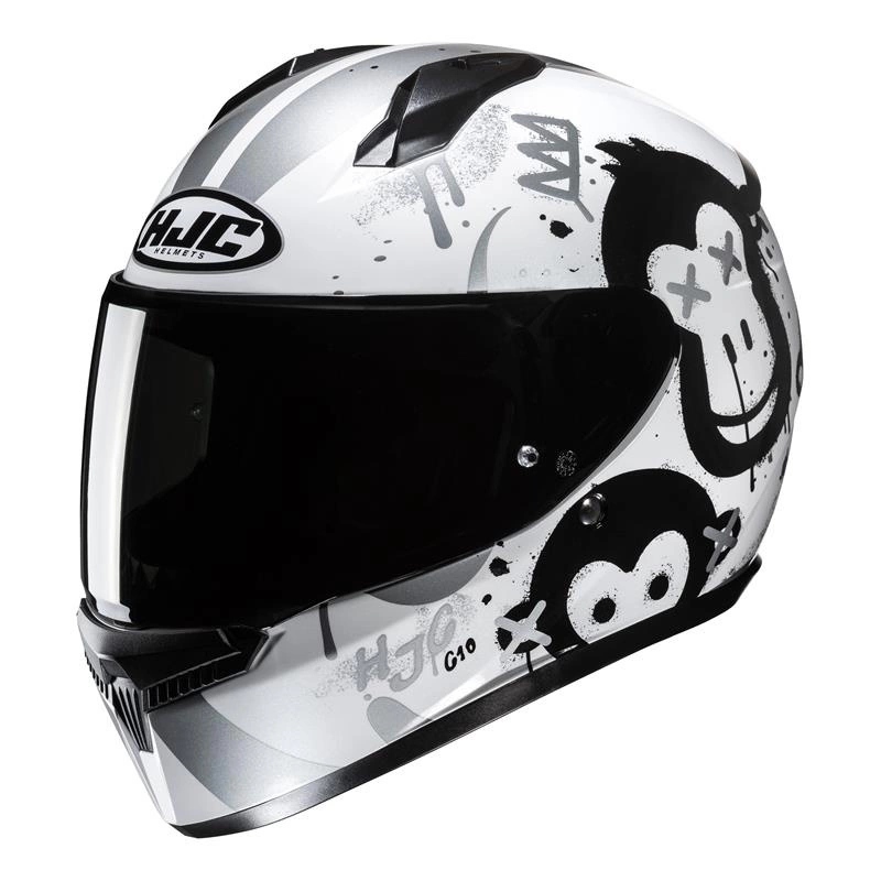Motocyklová prilba Hjc C10 Geti Black/silver biela strieborná čierna Darčeky