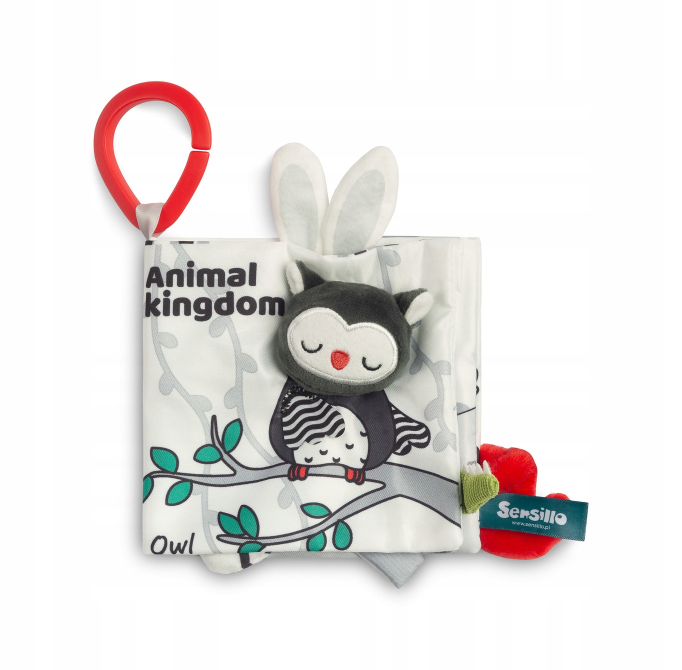 KSIĄŻECZKA SENSORYCZNA SÓWKA DLA NIEMOWLĄT MONTESSORI ZAWIESZKA DO WÓŻKA
