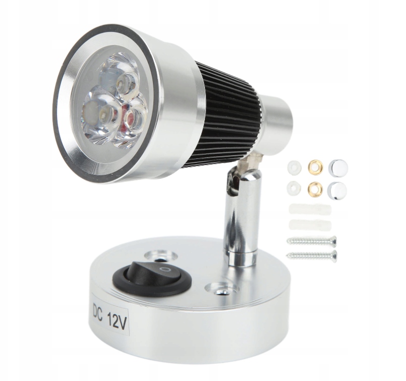 LAMPKA KINKIET 12V LED LAMPA ALU OBROTOWA USB Marka bez marki