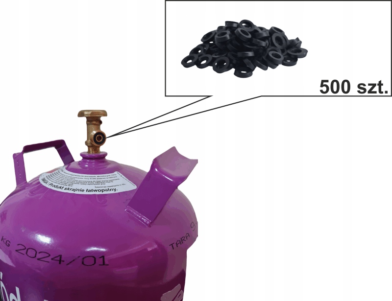 Uszczelka do butli gazowej 11 kg 500 szt.
