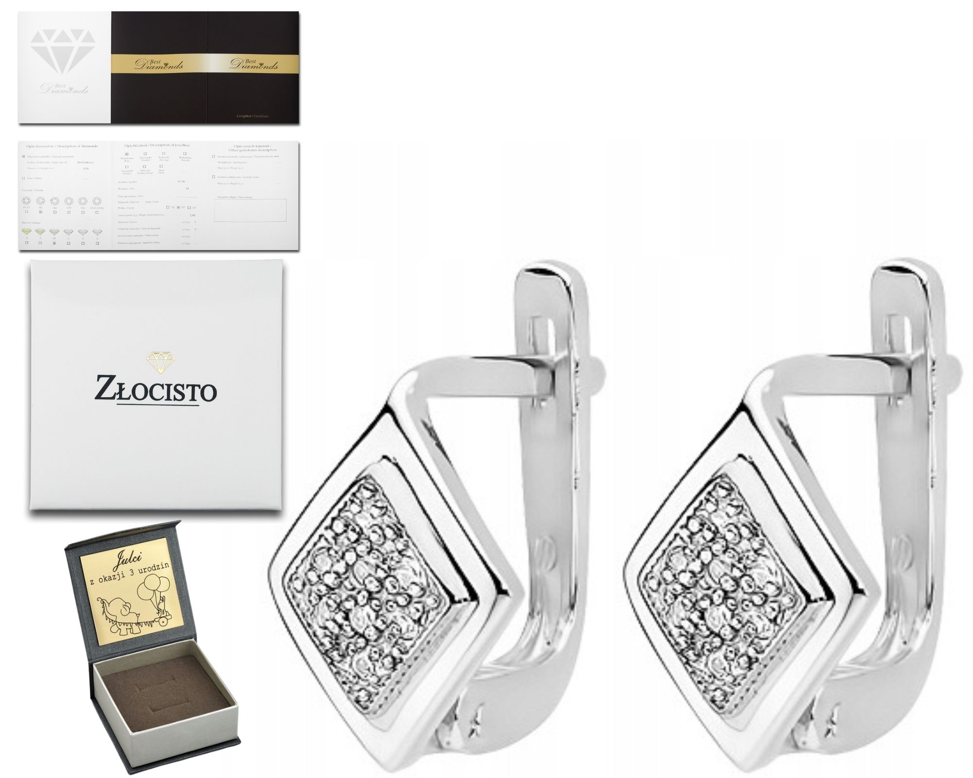 Bílé Zlato Náušnice S Brilianty 0,08 Ct Obchod
