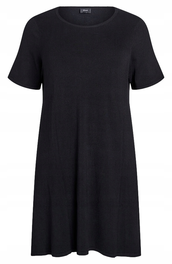 Tunika Plus Size Zizzi Černá Pletená Šaty Viskóza 539B 44