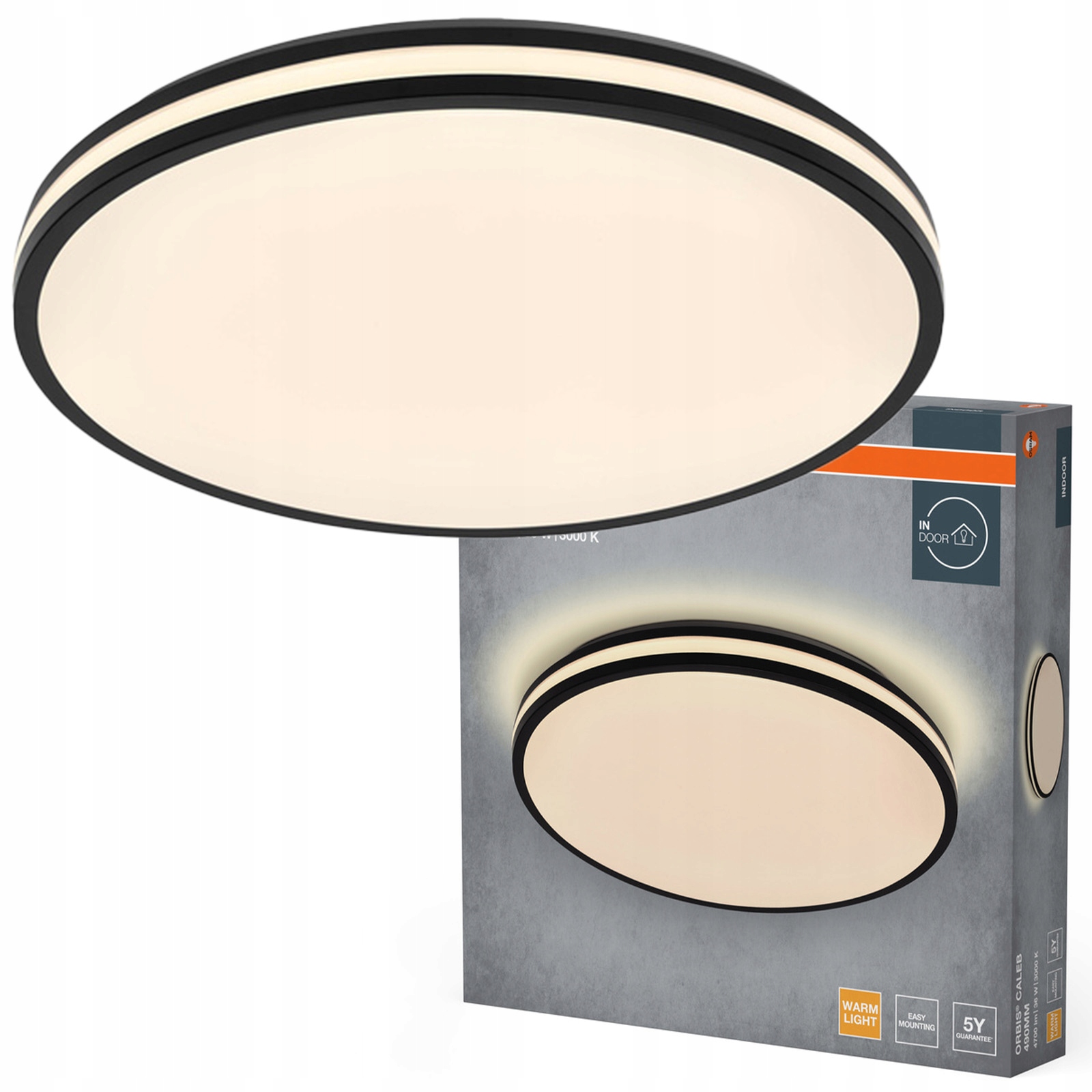 Stropné Svietidlo Led Nástenná lampa 36W 2000lm 3000K Teplá čierna Orbis Osram