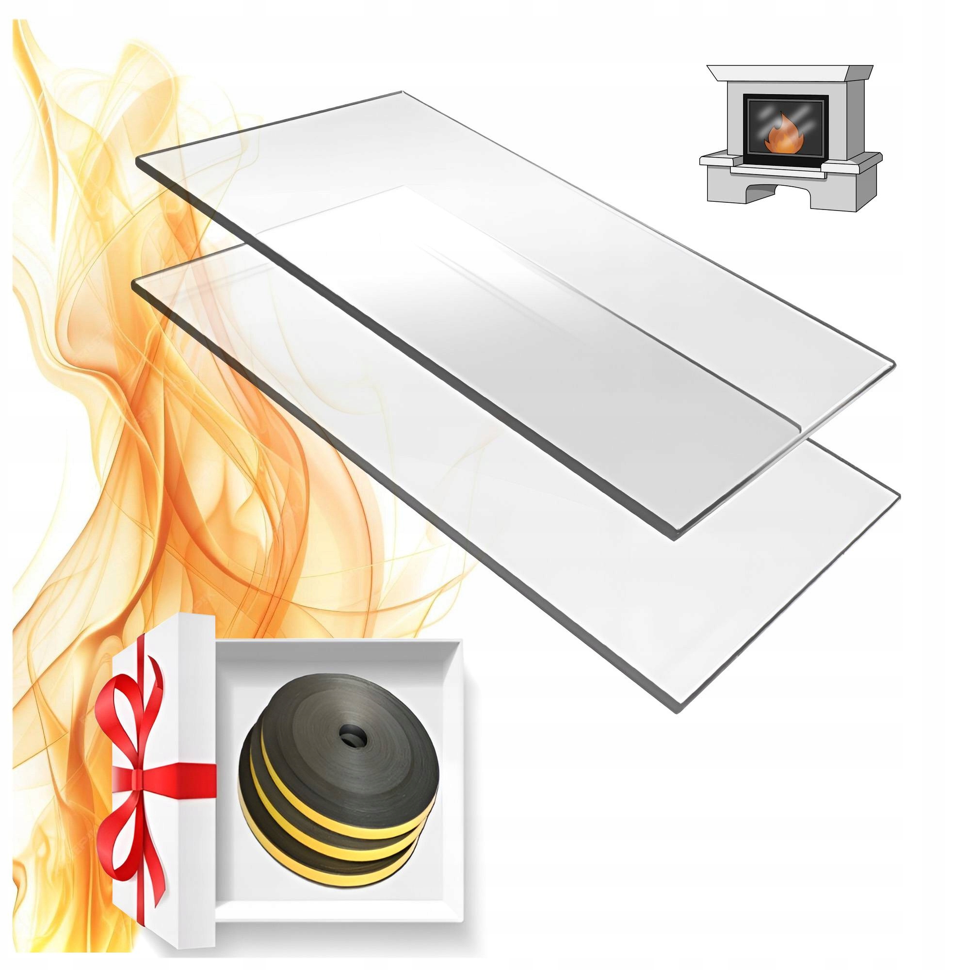 Žáruvzdorné Krbové Sklo Do Krbu Kratki 305 x 305 mm 30,5 x 30,5 cm