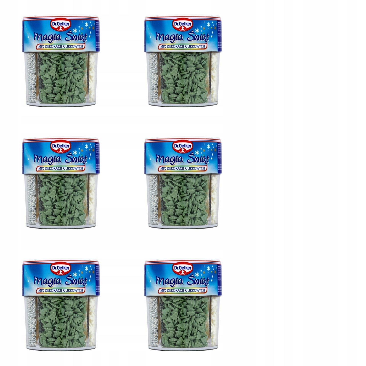6x 76g Dr. oetker magie Vánoc mix cukrových dekorací Karton