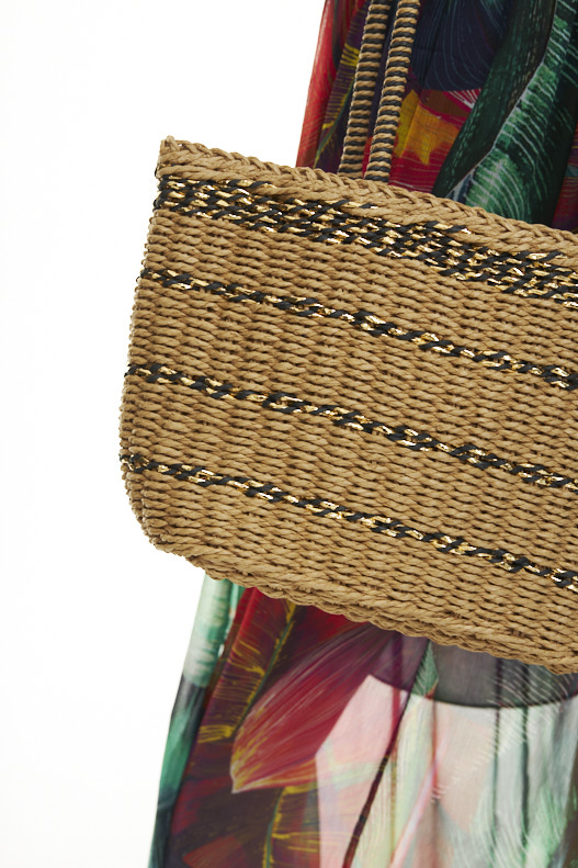 TORBA SŁOMIANA SŁOMIANY KOSZYK KOSZ BOHO beż Materiał dominujący inny