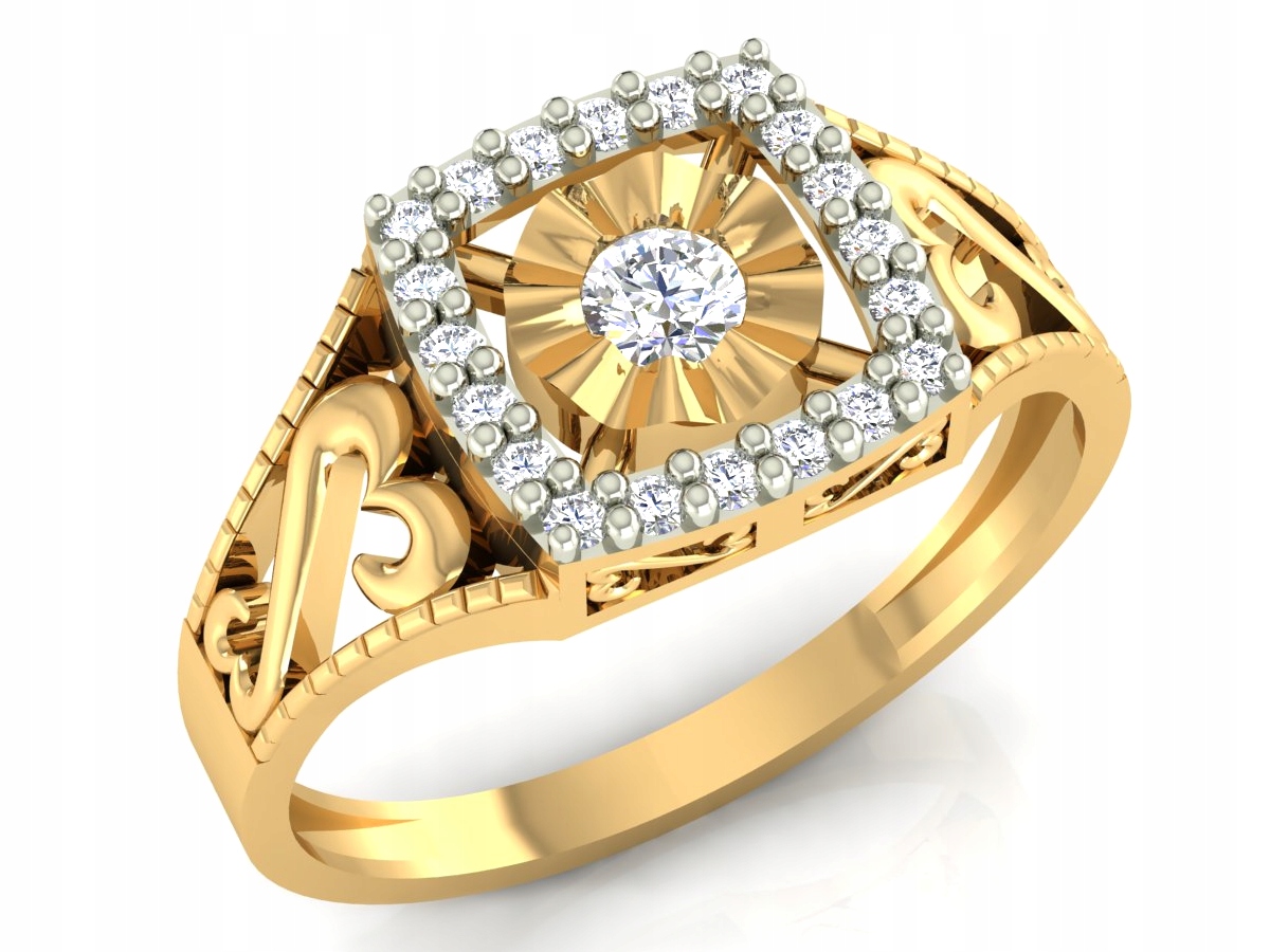 Elegantní Zlatý Prstýnek Srdíčka Pr. 585 Ažur