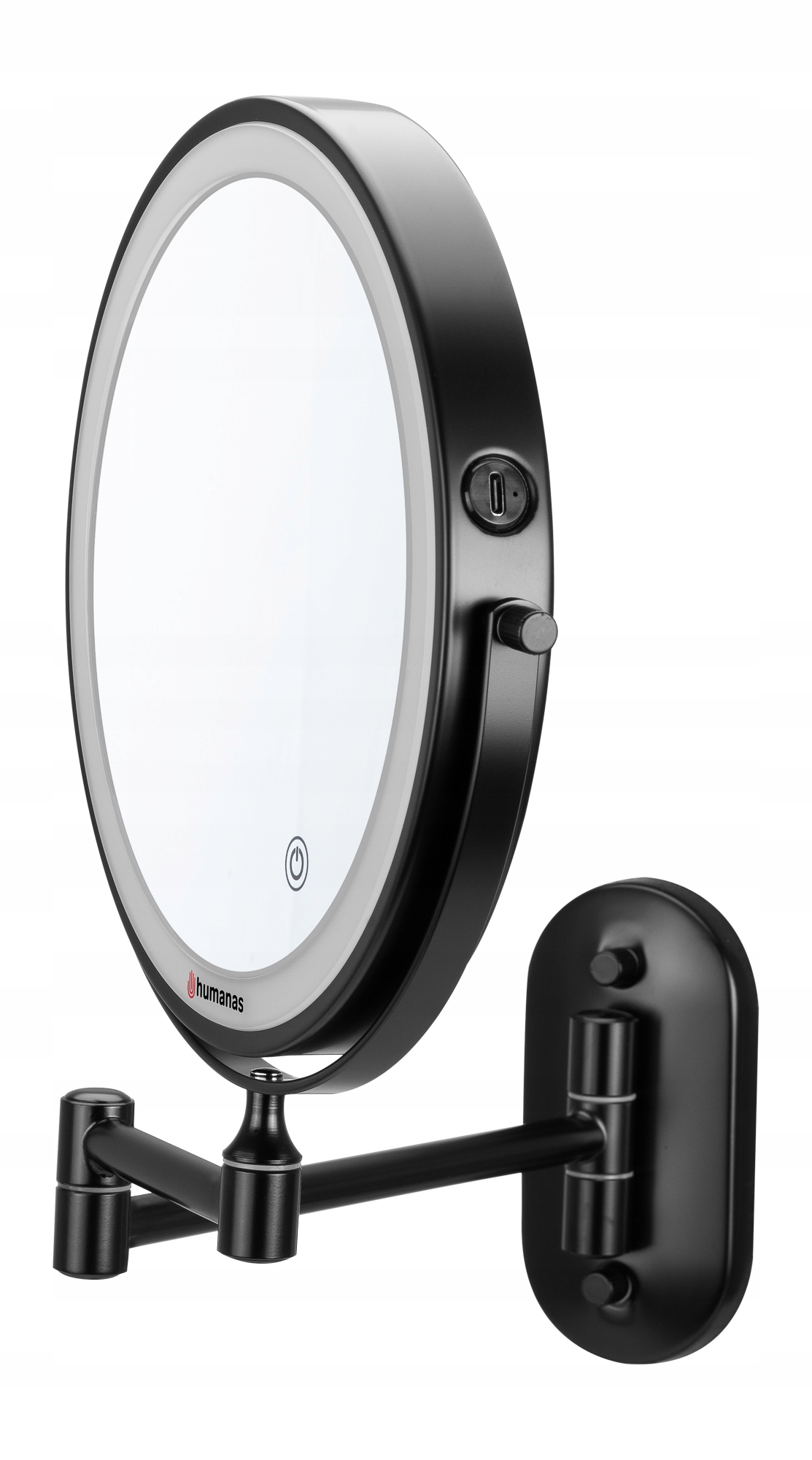 Zrkadlo Na Make-up S Led Podsvietením, Čierny Kúpeľňový Držiak