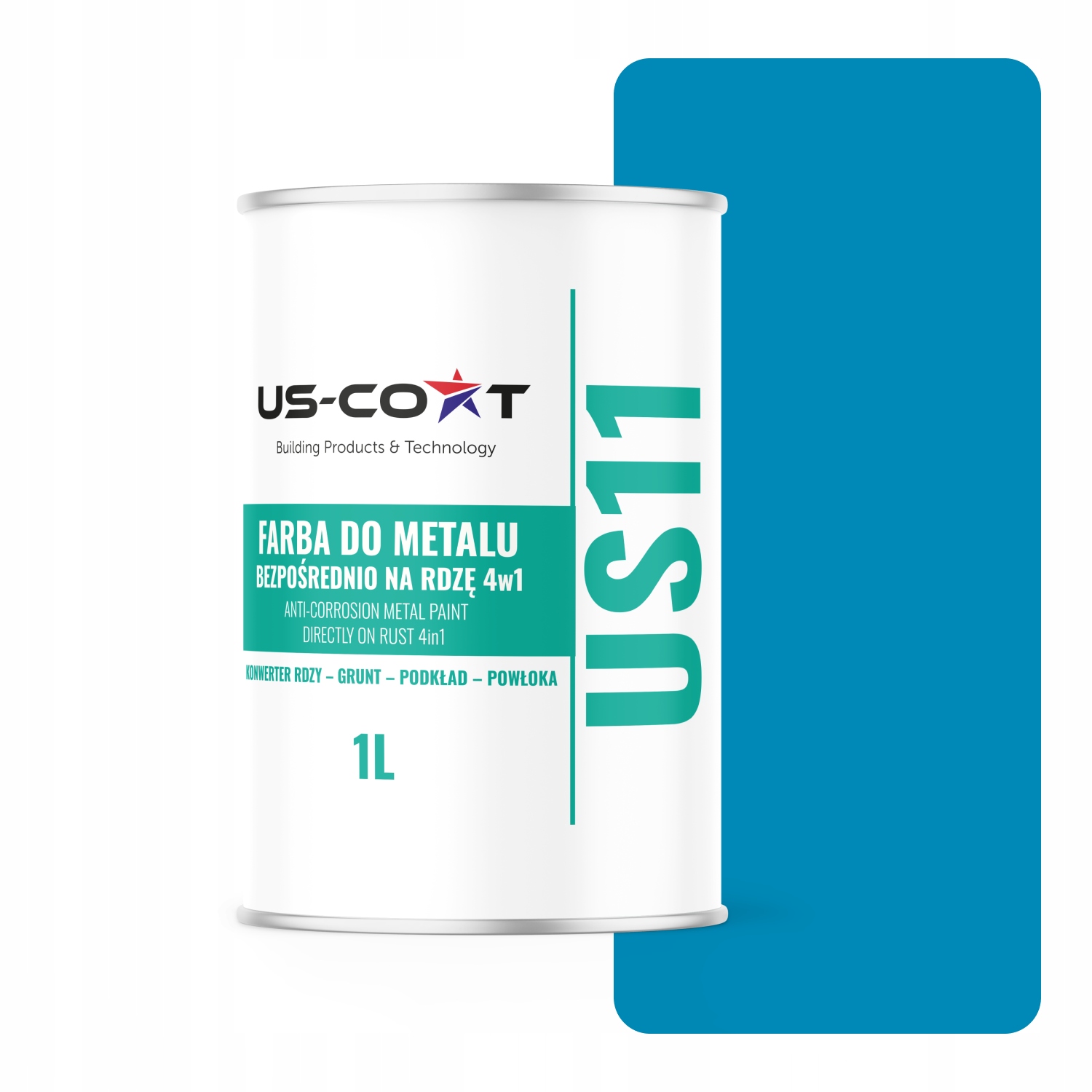 Barva Na Kov Proti Rezi A Plechu 4v1 Pozinkovaná Pozink Modrá RAL5012 Lesklá 1L