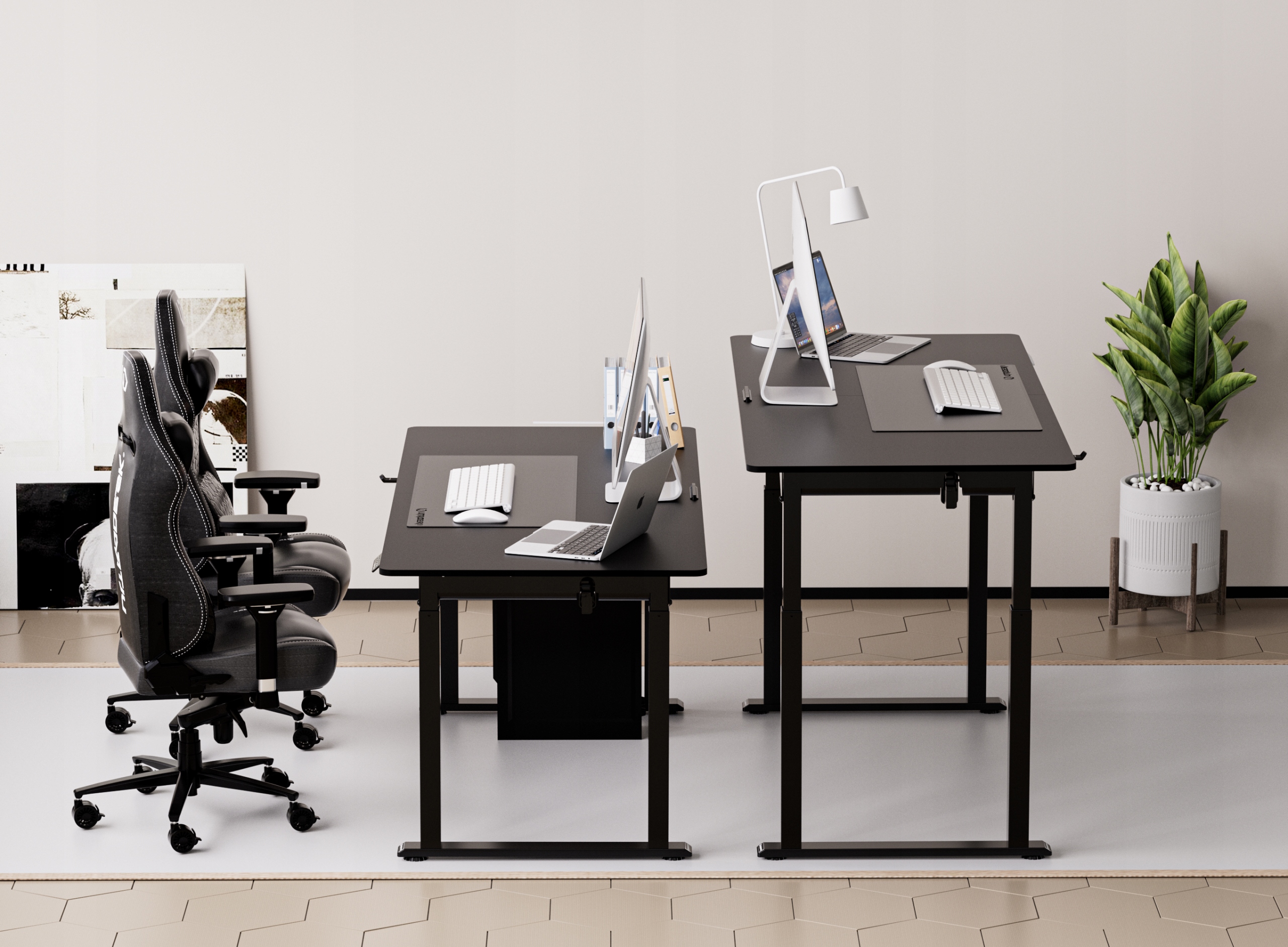 DUŻE BIURKO ELEKTRYCZNE REGULOWANE DLA GRACZA Białe / 2 SILNIKI 160x75 Szerokość mebla 160 cm