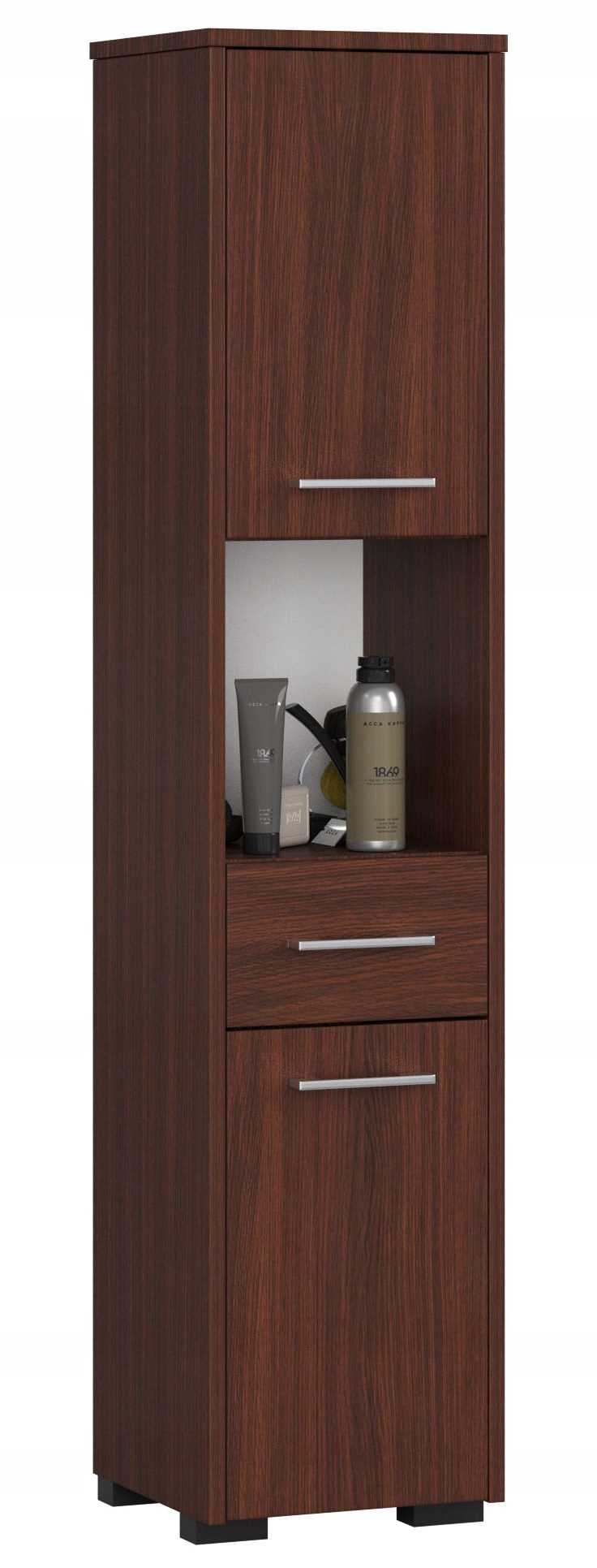 Skriňa kúpeľňový stĺpik Fin 2D1SZ1W wenge Akd