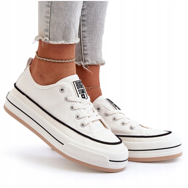 Trampki Damskie Na Platformie Big Star NN274205 Białe 41
