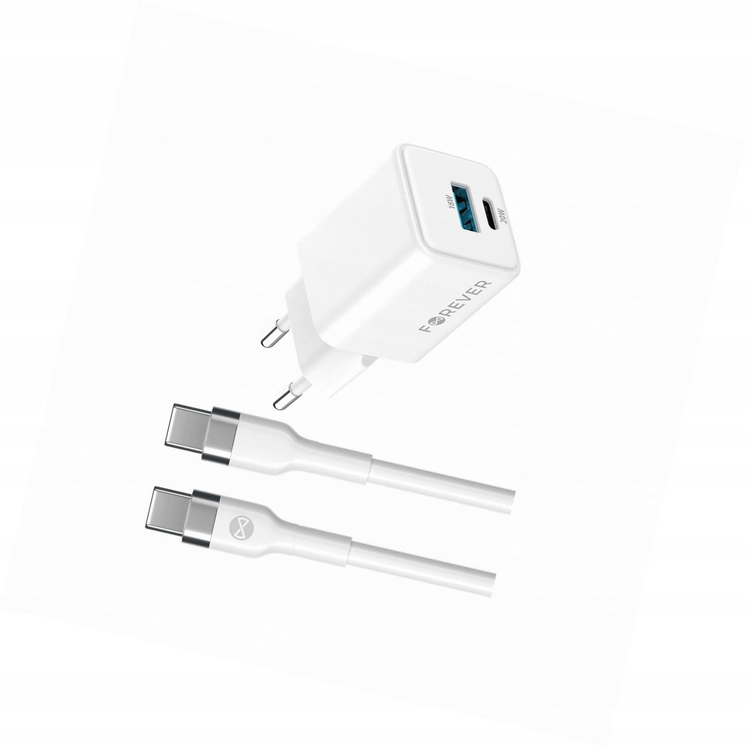 Szybka ładowarka GaN 20W 2 wejścia Usb i Usb-c z kablem do Oppo Reno 7 Lite