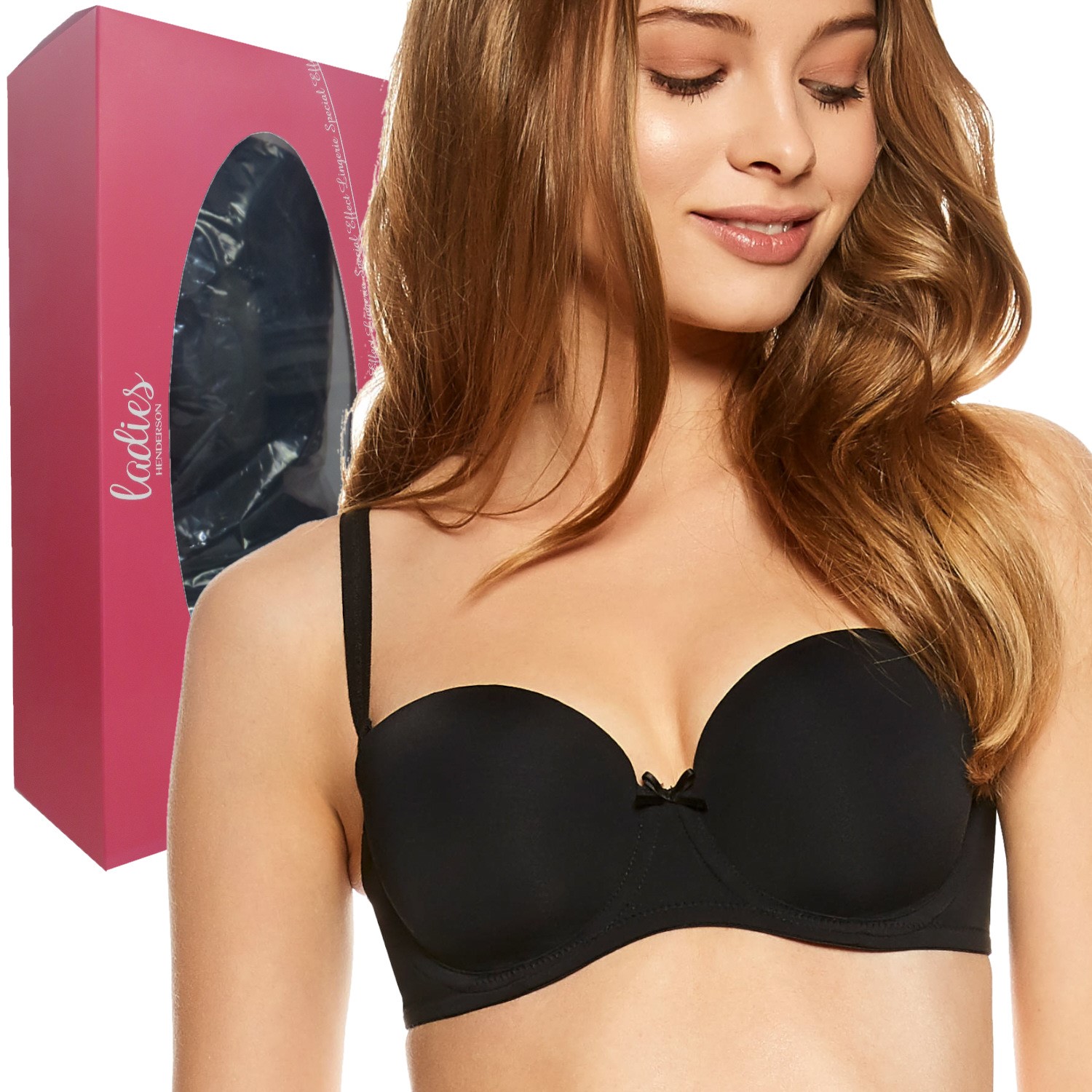 Henderson biustonosz Raff bardotka 75D czarny