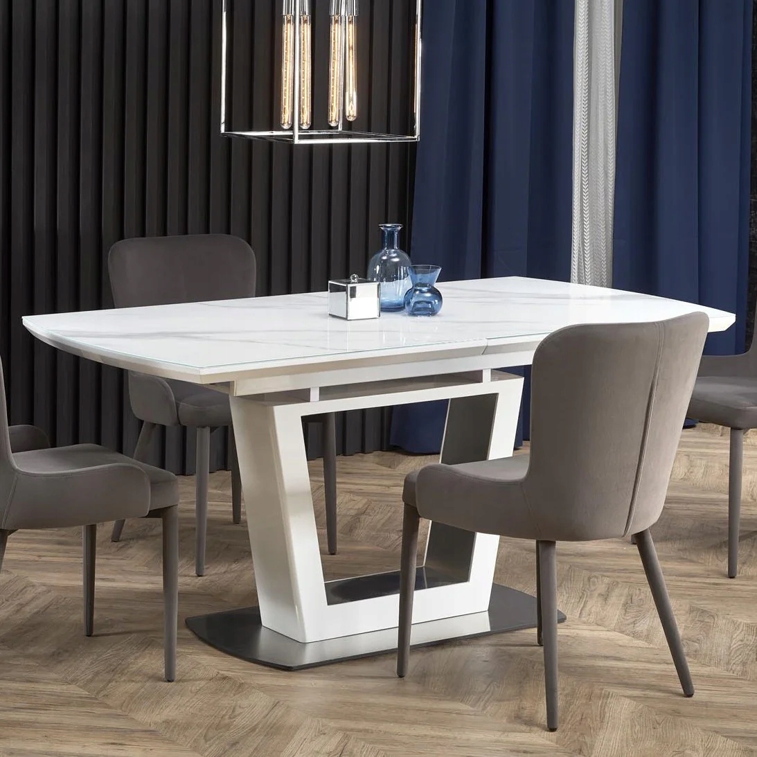 Stół Rozkładany Glamour BLARO Biały Marmur Halmar Marka Halmar