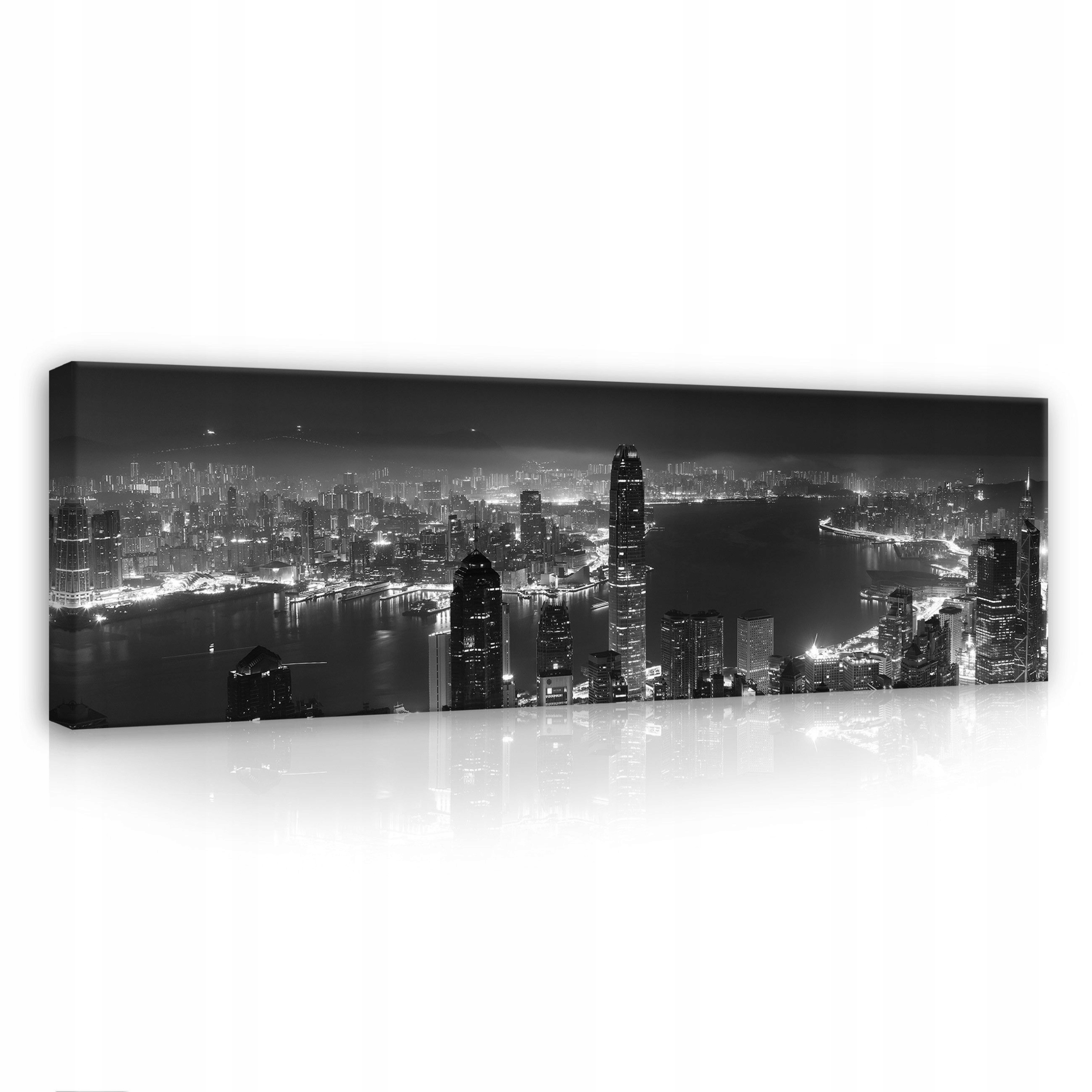 Obraz 145x45 Noční město mrakodrapy urbanistika světla panorama