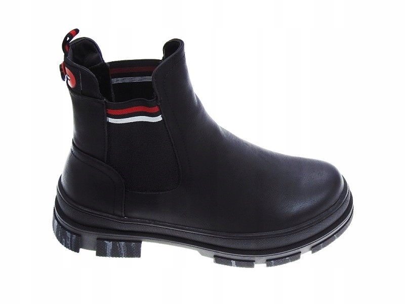 Ocieplane botki z gumką platforma Black