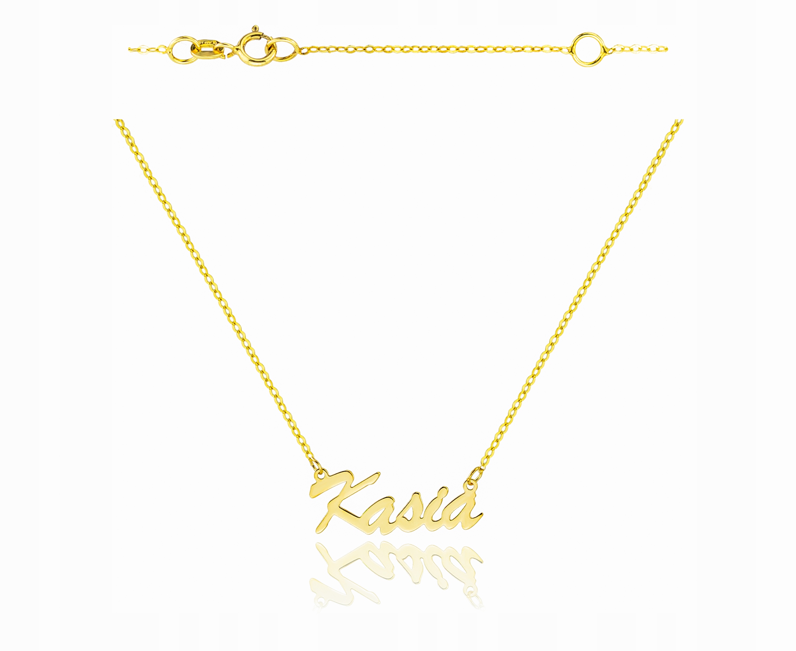 Zlatý náhrdelník řetízek 0,585 s jménem Kasia