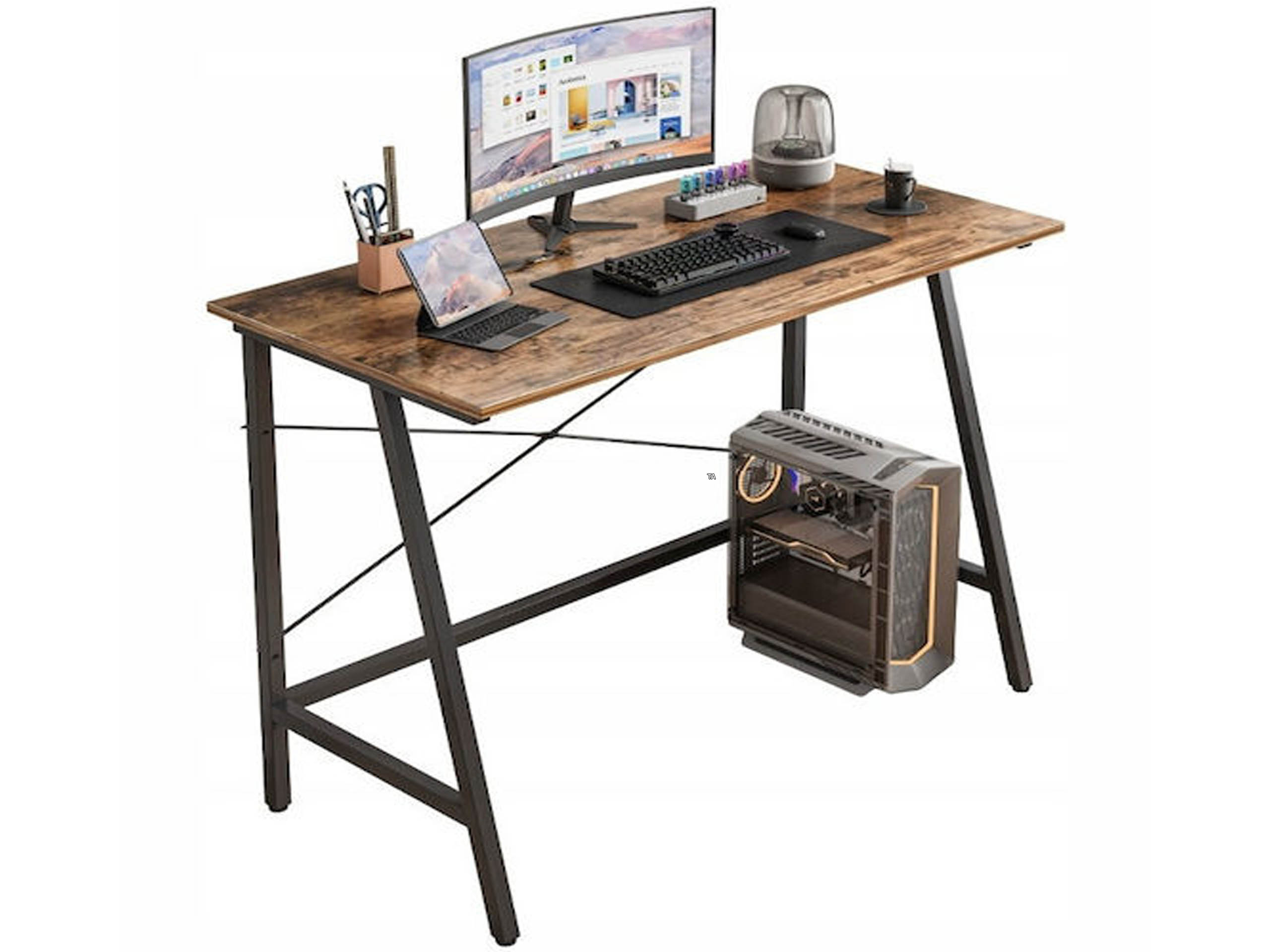 Biurko Składane Komputerowe Stolik Pod Komputer Do Biura Metalowa Rama