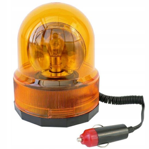 LAMPA OBROTOWA OSTRZEGAWCZA KOGUT POMARAŃCZOWA 12V