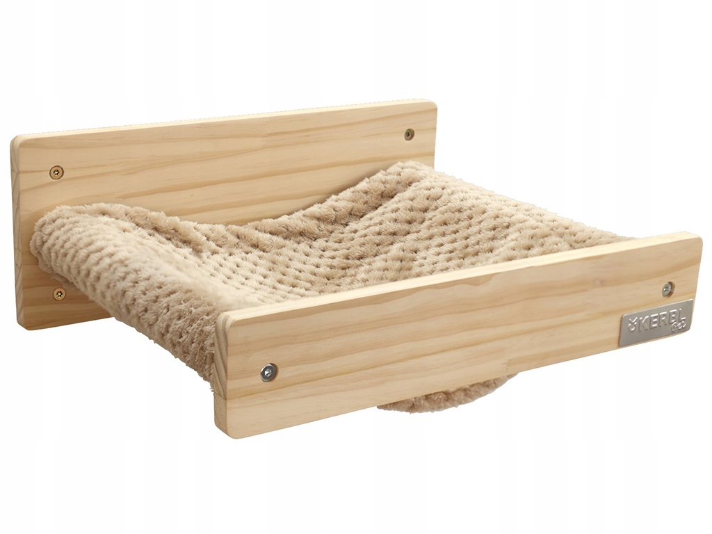 Levně Nástěnné odpočívadlo pro kočky Kerbl 80917 Timber 38x33,5x16cm, přírodní