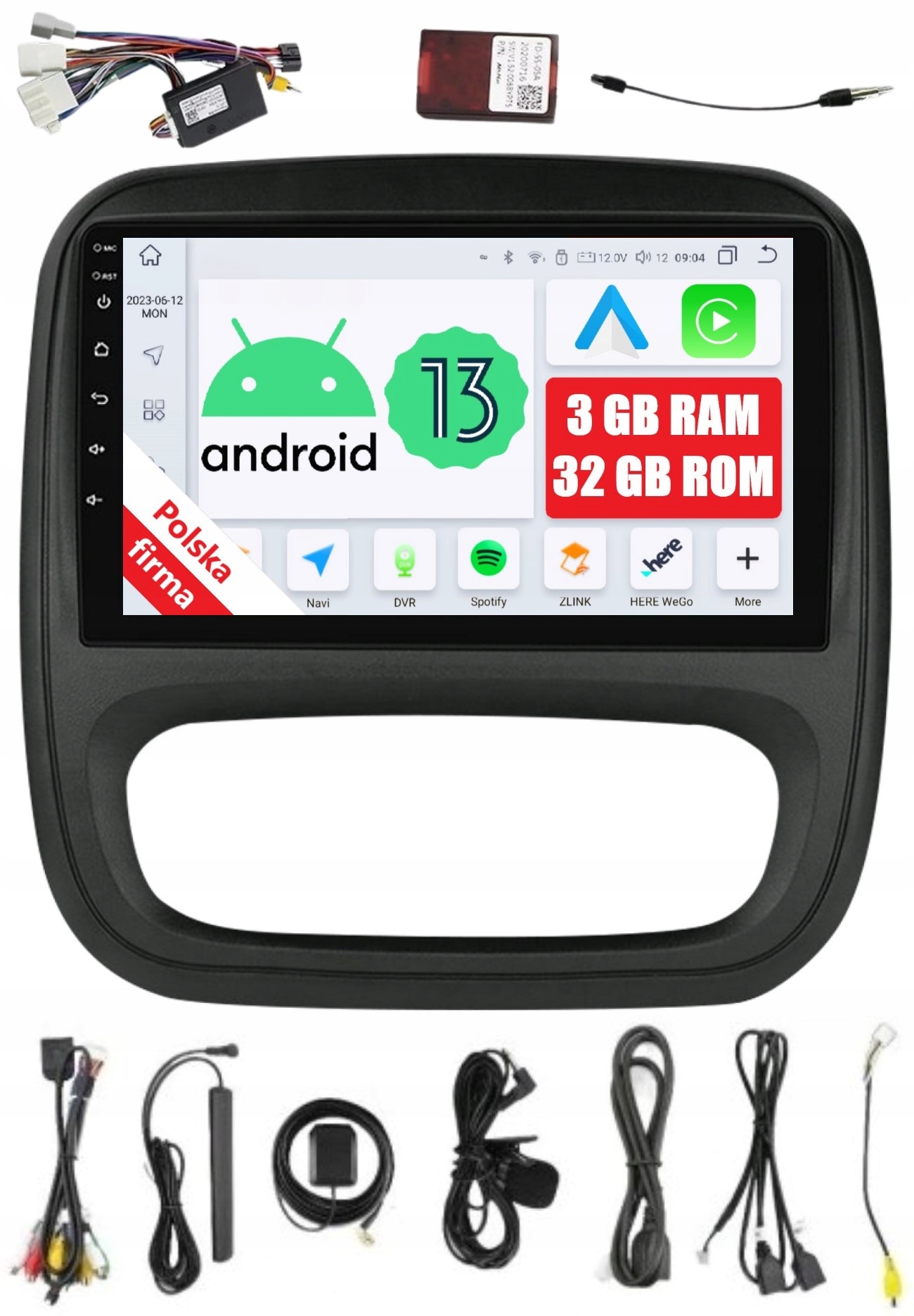 Navigace 2DIN Rádio Android Opel Vivaro B 3/32 Gb Dsp Carplay Lte