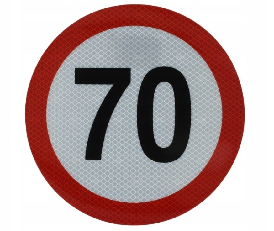 

Naklejka nalepka prędkość 70km/h odblaskowa