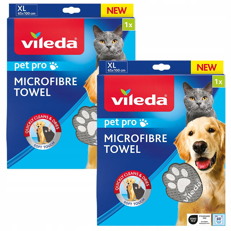 Levně Ručník z mikrovlákna pro zvířata Vileda Pet Pro XL 2 ks