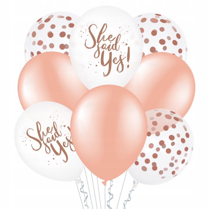 

Balony na wieczór panieński She said yes rosegold