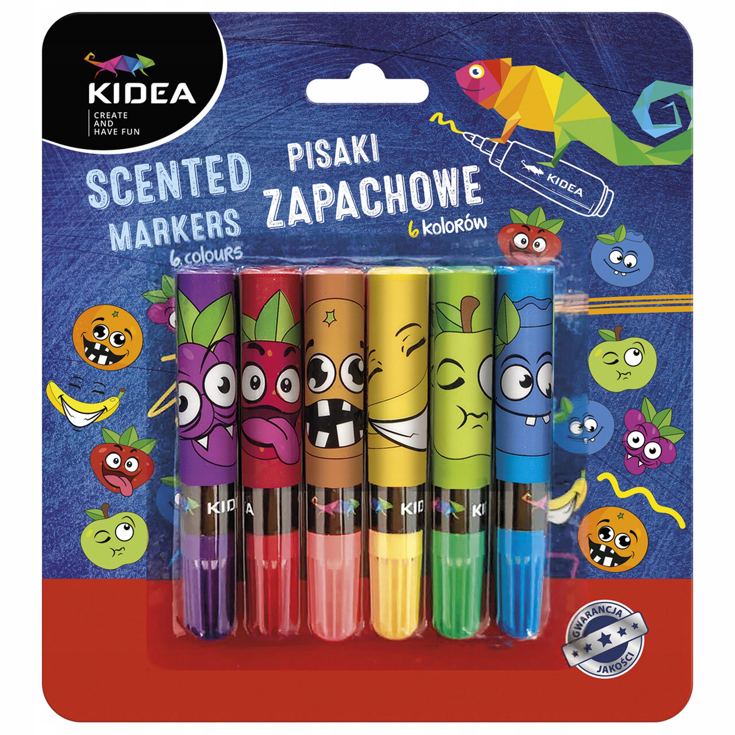 ZAPACHOWE FLAMASTRY PISAKI OWOCOWE 6 KOLORÓW KIDEA Kod producenta PZ6KA