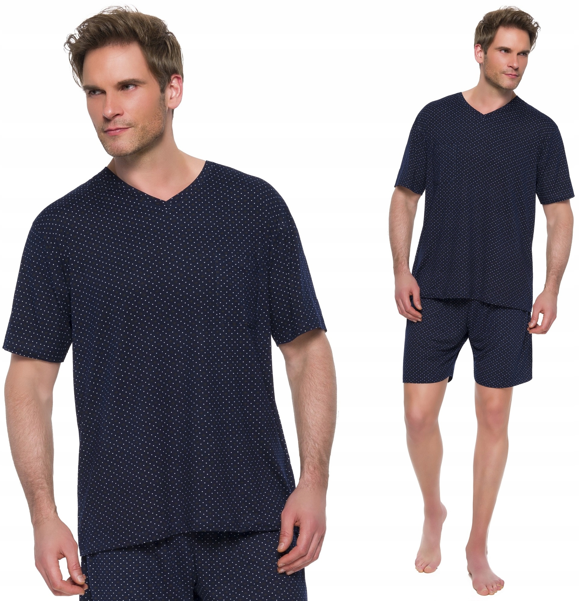 K8 BAWEŁNIANA PIŻAMA MĘSKA BAWEŁNA MLECZNA L