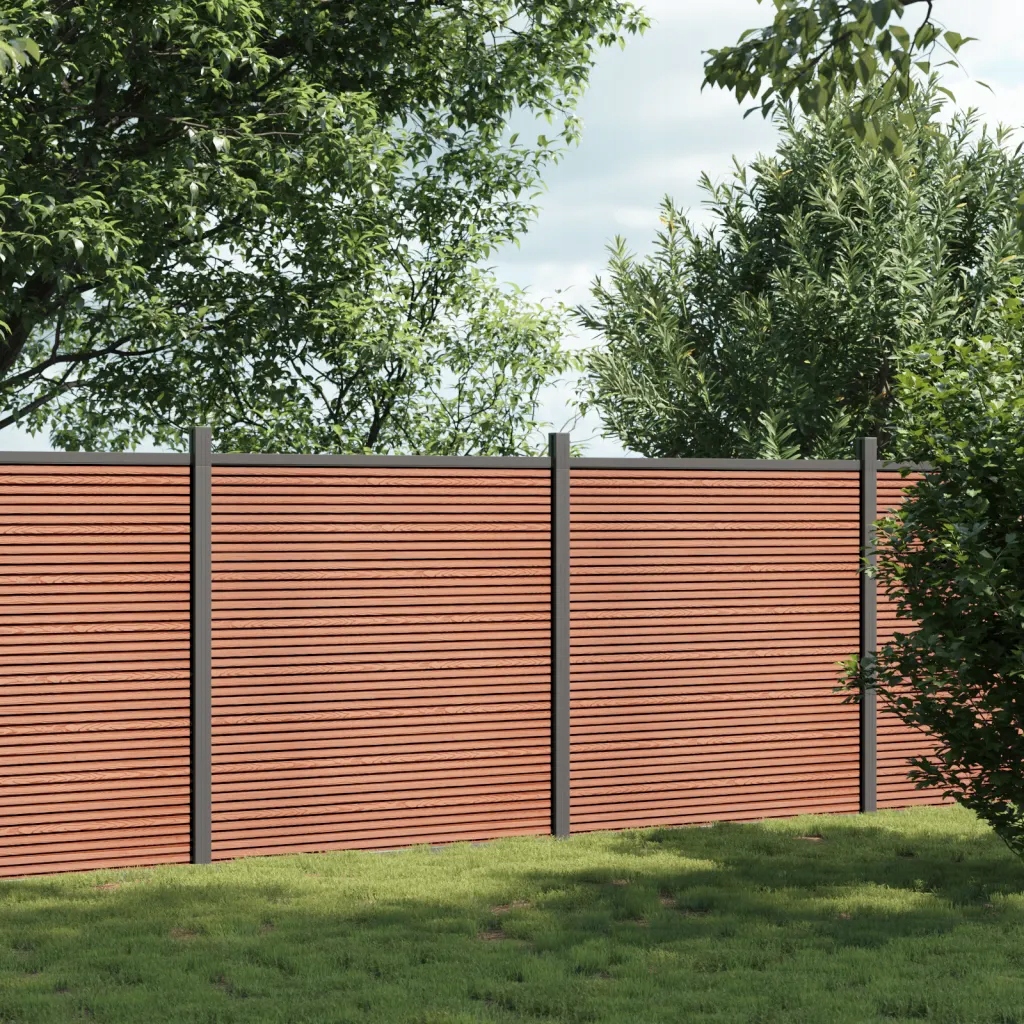 Plotový dílec hnědý 353 x 186 cm Wpc Hnědá 3282799