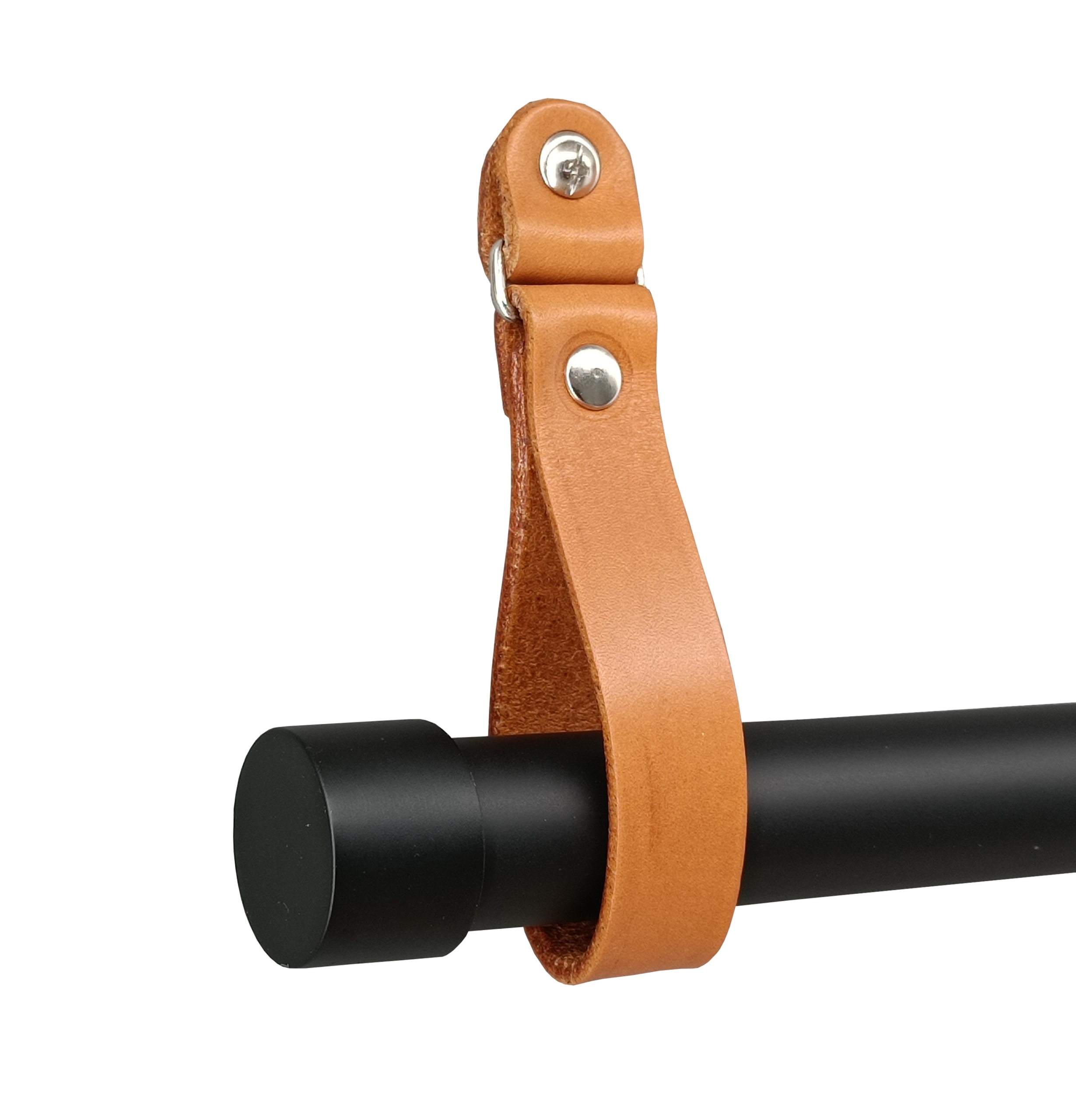 Garnýž 25 mm Černý 300 cm držák Kůže koňak 2