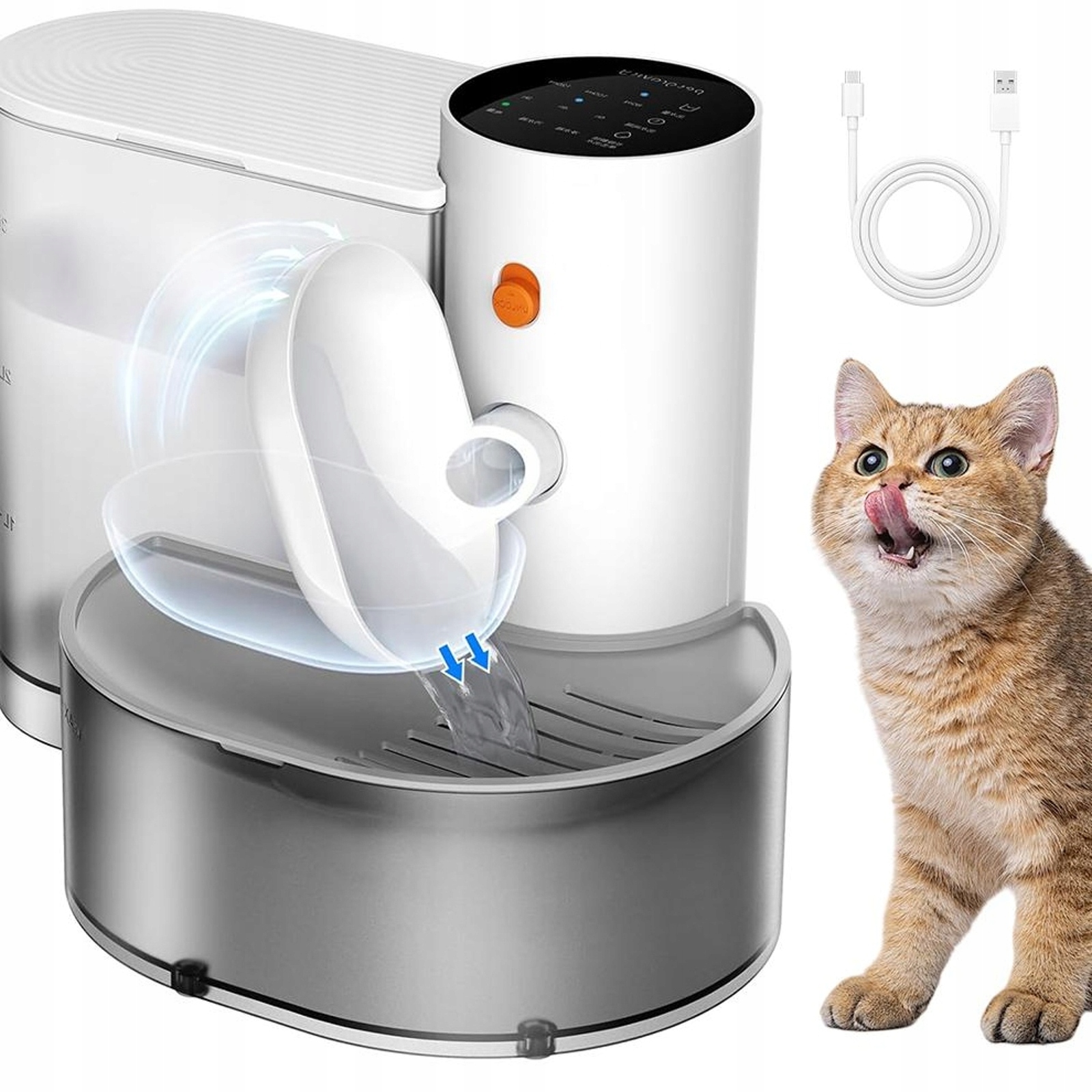 Levně Praktická Fontána Pro Pití Pro Kočky, Automatické Nalévání Vody Bez Kabelu